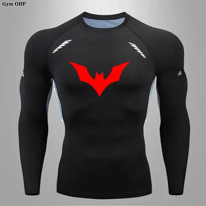 Compression t-shirt homme séchage rapide course Gym Fitness serré vêtements de sport été respirant a