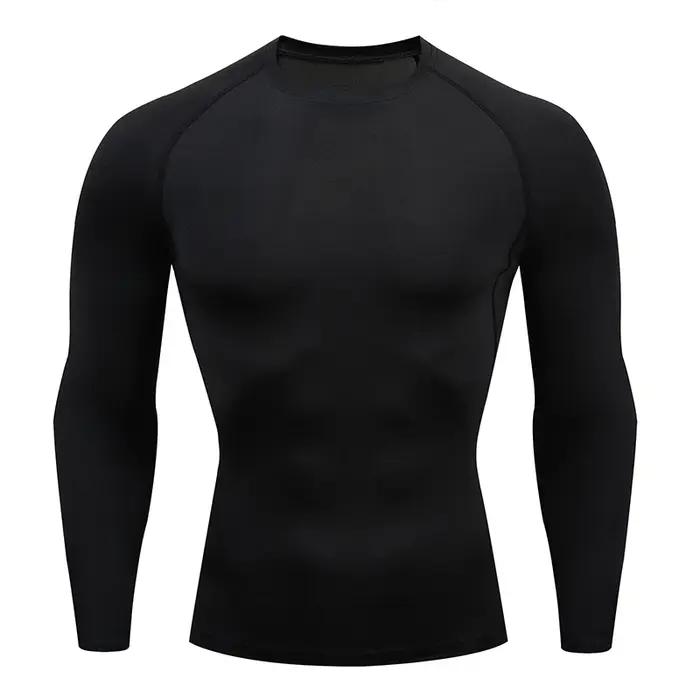 Nouveaux hommes T-Shirt de sport séchage rapide chemise de course à manches longues chemises de Comp