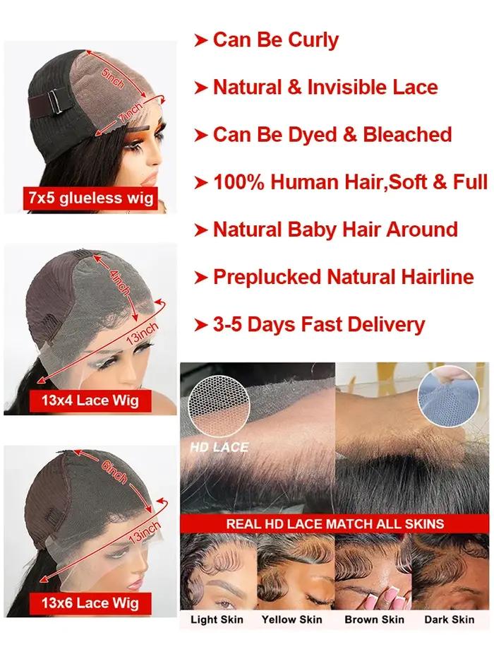 300% densité bouclés perruques cheveux humains 13x6 HD dentelle frontale vague profonde perruques 46
