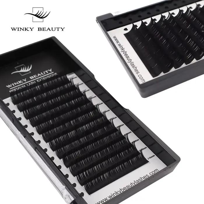 1 pc 0.03-0.20mm C/CC/D/DD Curl Extension de cils matériau mince et doux Volume cils individuels fau