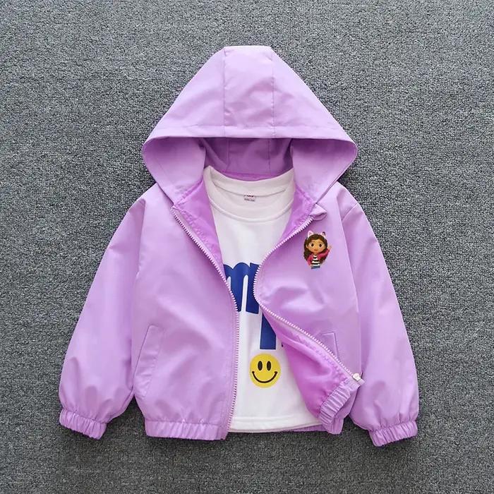 Veste à capuche Gabby's Dollhouse pour filles, collection Printemps 2026, manteau décontracté à ferm