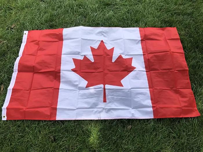 SKY DRAPEAU livraison gratuite grand drapeau canadien 90*150 cm suspendu polyester 3x5 pieds Canada