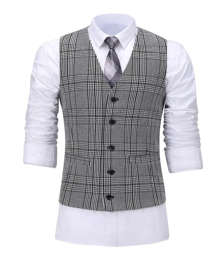 Costume formel 3 pièces pour hommes, coupe cintrée, châle à revers, Plaid en laine douce, Tuxedos gr