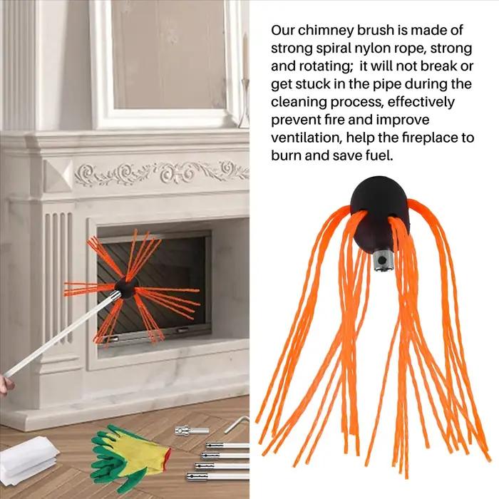 Brosse de balayage de cheminée à la mode, outil flexible, nettoyeur à distance, tête de brosses, liv