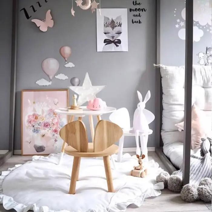 Tapis de jeu pour bébé en coton doux avec dentelle pour chambre d'enfant et pépinière occasions spéciales pour le développement moteur et créatif de bébé