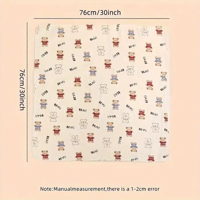 Couverture d'emmaillotage en mousseline de coton pour bébé, imprimé de dessin animé mignon, douce et