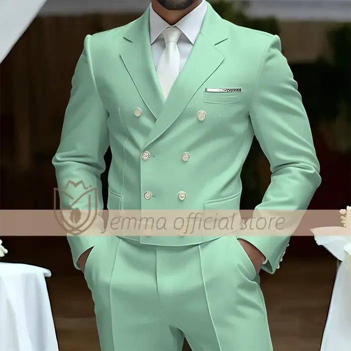 Ensemble de costume 2 pièces pour hommes, style gilet croisé, costume et pantalon, choix de mariages