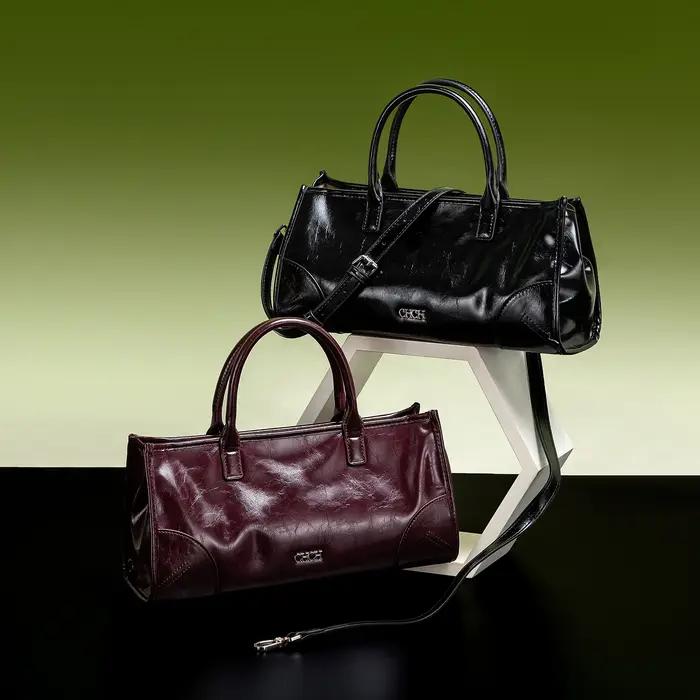 CHCH sac à bandoulière pour femme nouveau sac bâton motif marbre noir bandoulière détachable