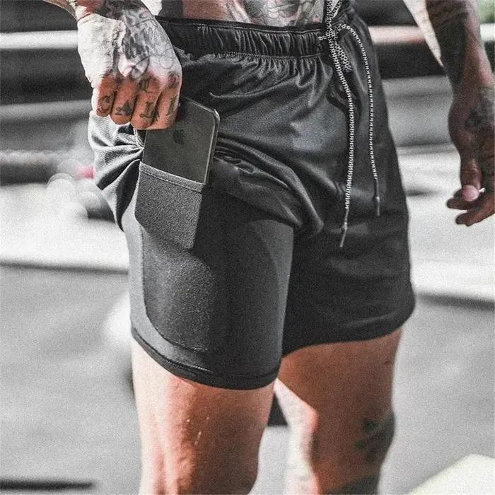 Short de sport homme 2 en 1 double pont - Fitness, running, gym - Vêtement d'entraînement été