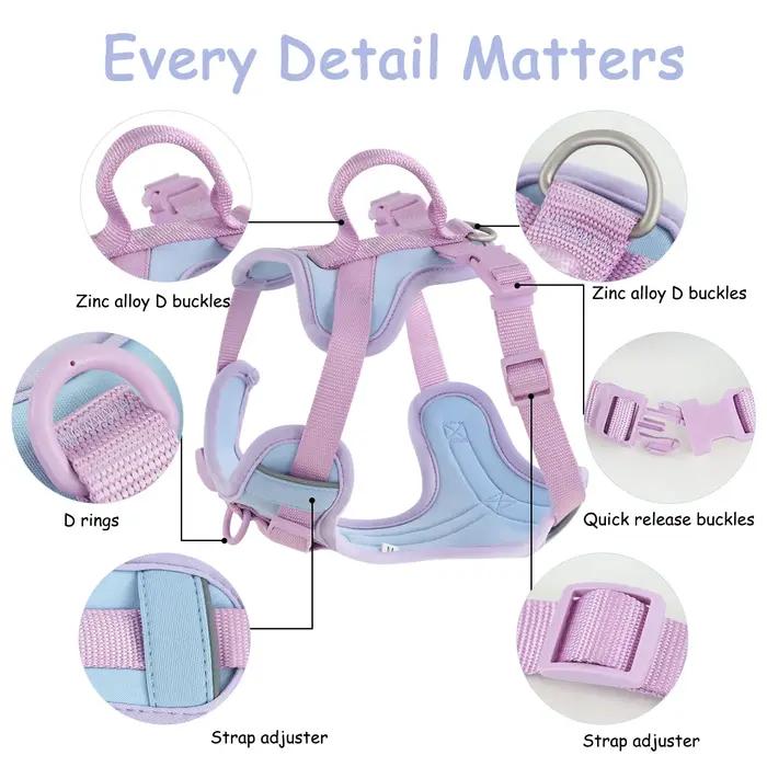 Couleurs d'épissure pour harnais pour chien de luxe moyen, sans traction pour grands et petits chien