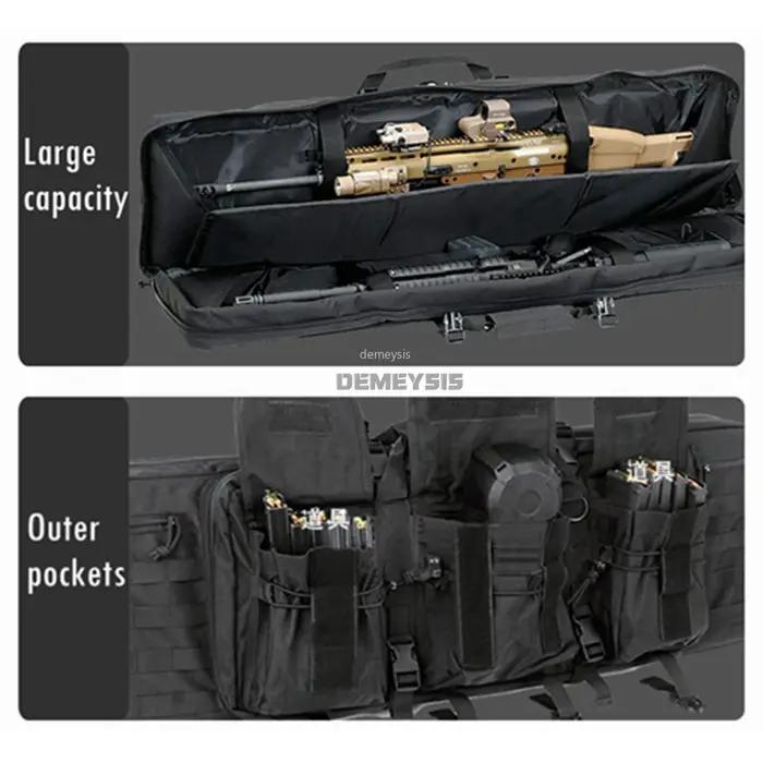 DulDouble-Mallette de rangement rembourrée pour fusil de chasse Airsoft, sac à dos pour odoret magaz