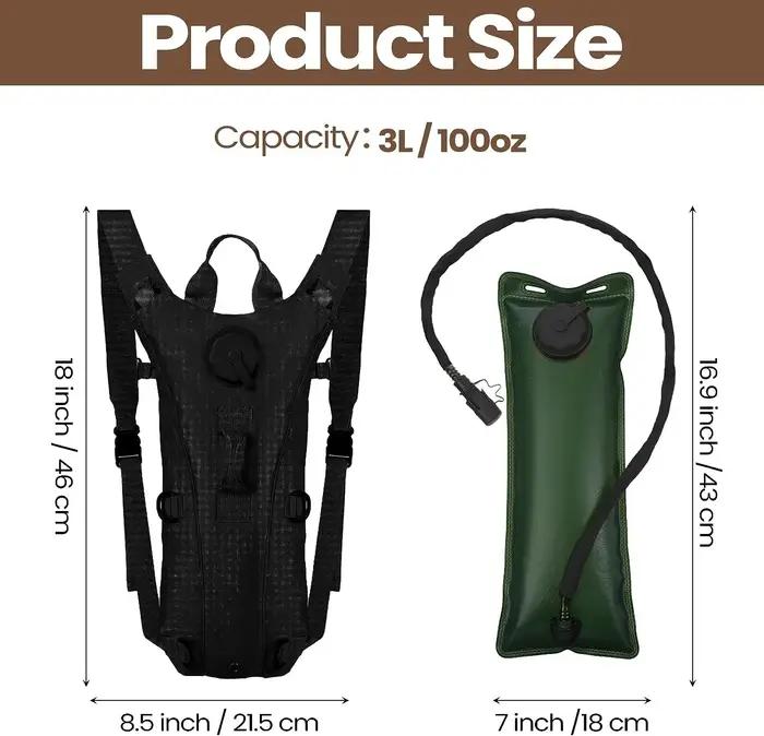 Sac à dos d'hydratation de Sport, sac à eau en Nylon imperméable avec vessie de 3 litres pour la ran