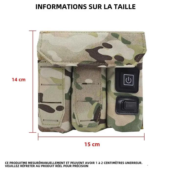 Étui pistolet 9mm SINAIRSOFT tactique triple pochette magazines fonction chauffage USB puissance température réglable pour Airsoft chasse