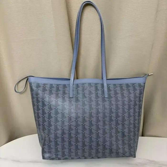 Sac fourre-tout géométrique 2-en-1 avec monogramme – Ensemble de sacs à bandoulière en cuir PU de qu