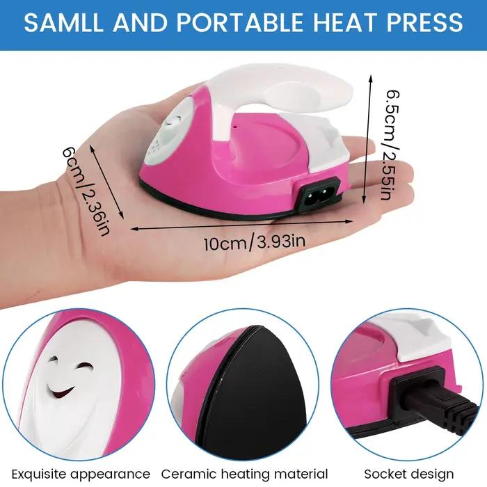 Mini fer à repasser électrique, portable, pratique, presse à chaud avec coussin d'isolation thermiqu