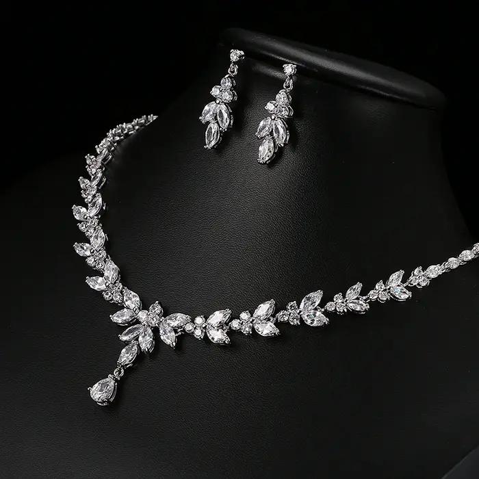 Emmaya – ensemble de bijoux exquis pour femmes, accessoires de fête de mariage, boucles d'oreilles e