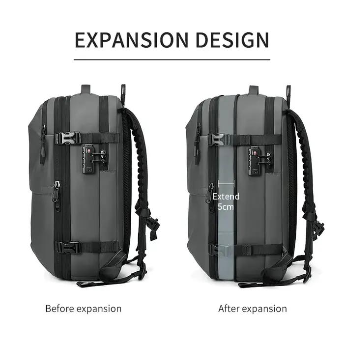Sac à dos de voyage pour hommes, compression sous vide, sac à dos pour ordinateur portable de 17 pou