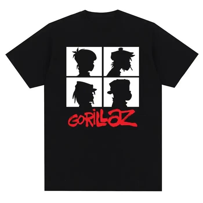 Groupe de musique Gorillazs Punk Rock imprimé t-shirt années 90 décontracté mode manches courtes gra