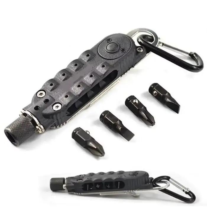 Mini tournevis multifonctionnel pour l'extérieur, tournevis en forme de porte-clés EDC, outil de rép