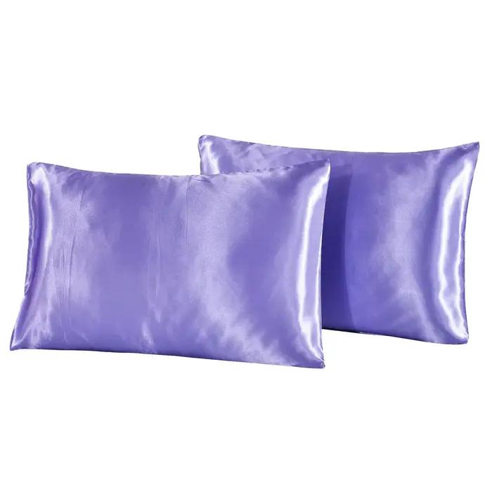 Taie d'oreiller en Satin de soie Queen, 1 pièce, housse de literie pour la maison, oreiller lisse, r