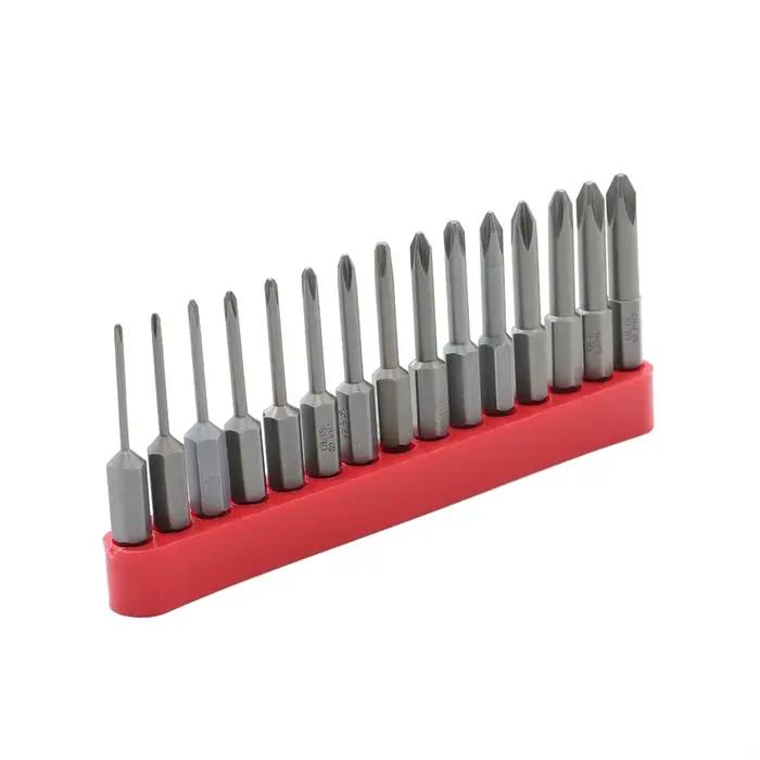 Embout de tournevis Phillips en acier allié S2, 50mm 75mm 100mm 150mm, 12 pièces/15 pièces, avec emb