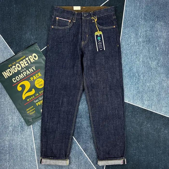 16oz haute qualité rose Selvadge Denim jean pour hommes coton lavé pantalon brut bleu américain Vint