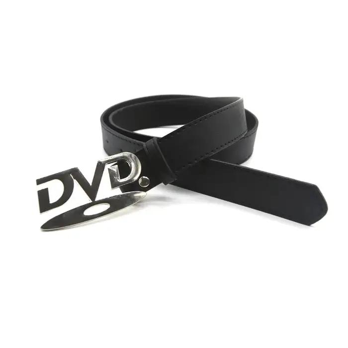 Ceinture unisexe à boucle DVD au design nostalgique, pour hommes et femmes, idéale pour les jeans, p