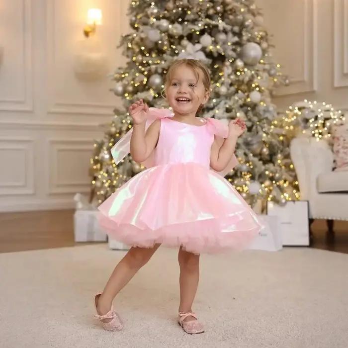 Nouvelle Robe de Princesse Rose pour Filles, Tenue de Cérémonie Florale pour Anniversaire, Vêtements