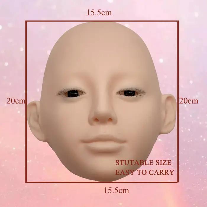 Tête de formation professionnelle pour extensions de cils avec peau - comme une douceur pour les tec