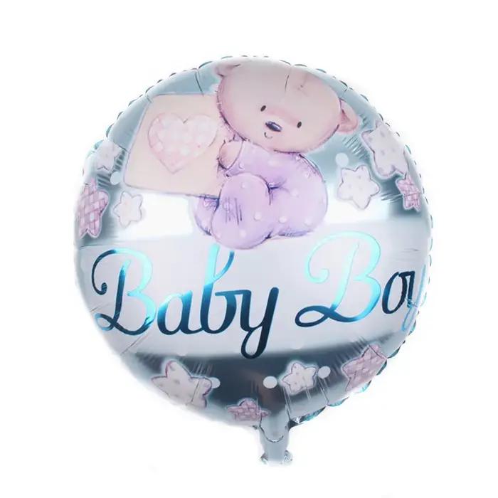 Ballons ours rond en aluminium, 10 pièces, 18 pouces, décoration de fête d'anniversaire pour bébé ga