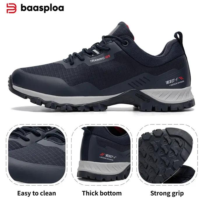 Baasploa-Chaussures de Randonnée Imperméables et Résistantes à l'Usure pour Homme, Baskets d'Escalad