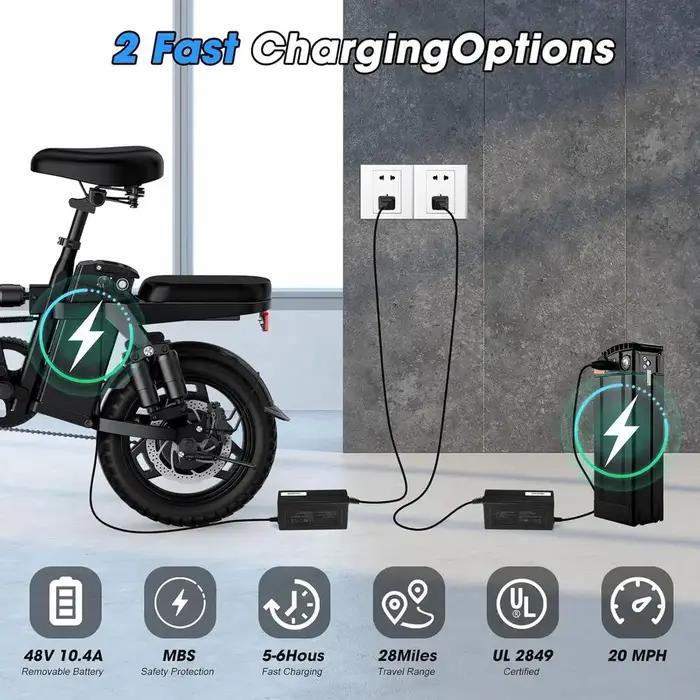 Vélo Électrique Pliable Adulte Moteur 500W Suspension 9 Points Freins Disque Autonomie 45km Pour Déplacements Quotidien Vacances