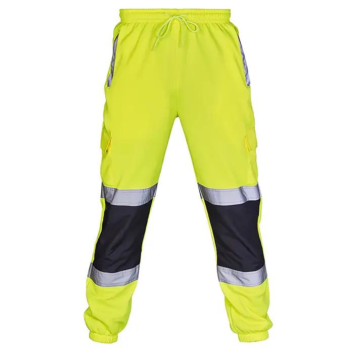 Pantalons de sécurité pour hommes haute visibilité avec bandes réfléchissantes pour travaux de nuit et maintenance routière