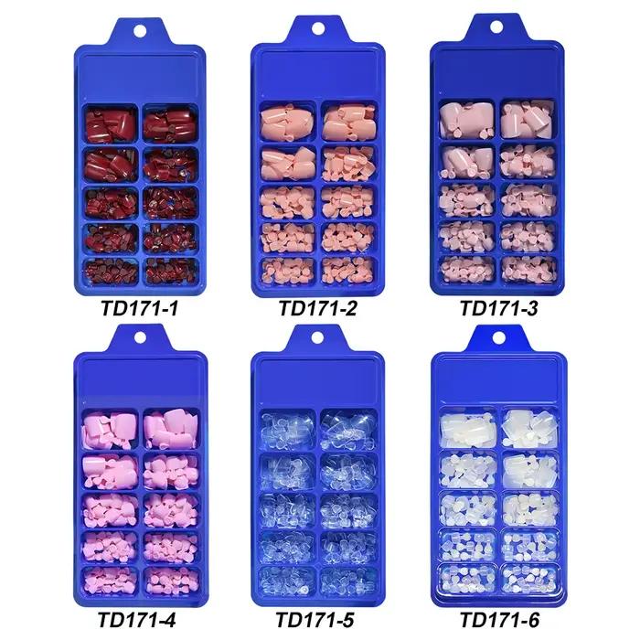 100/120 pièces faux ongles français court carré couverture complète faux ongles d'orteil acrylique r