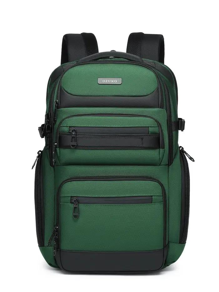 OZUKO noir gris hommes sac à dos grande capacité 15.6 pouces sacs à dos d'ordinateur portable homme