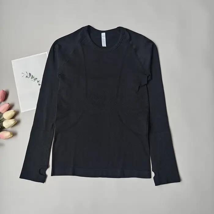 Hauts de sport pour femmes, coupe cintrée, col rond, vêtements de Yoga à séchage rapide, vêtements d