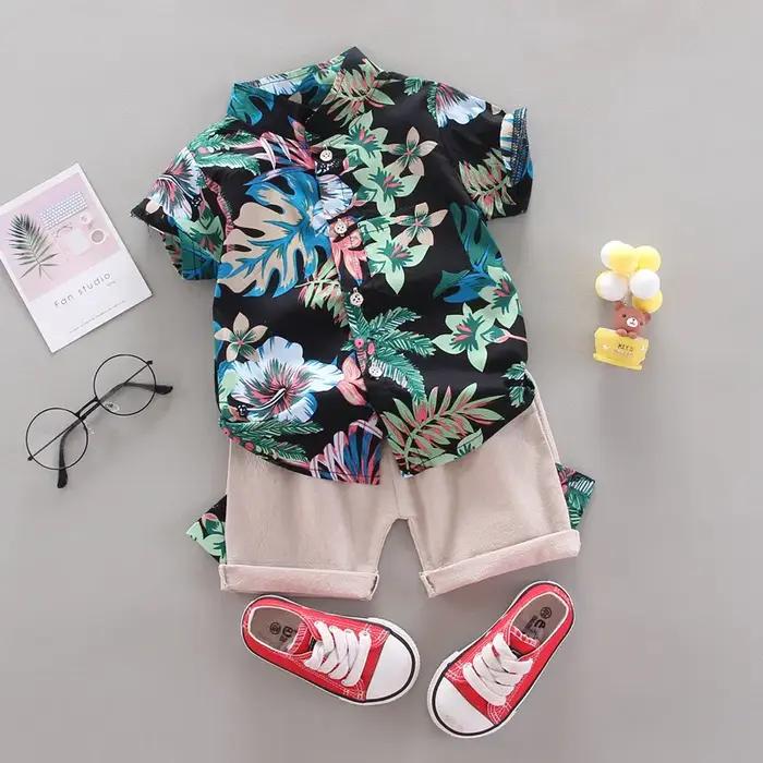 Vêtements d'été pour bébés garçons de 0 à 5 ans, olympiques de plage pour enfants, chemises imprimée