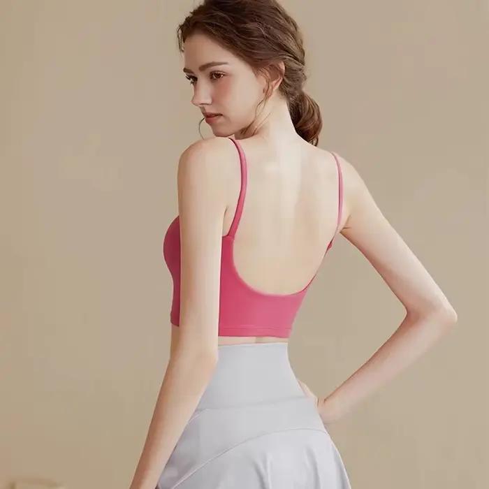 Haut soutien-gorge sport pour femmes push up - Gilet fitness course yoga sous-vêtements respirants