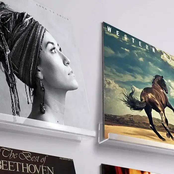 Étagère murale en vinyle transparent, 6 pièces, support mural en acrylique pour Album, présentoir de