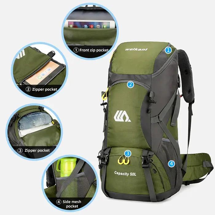 50L voyage sac à dos Camping hommes grand sac de randonnée touristique sac à dos étanche Sports de p