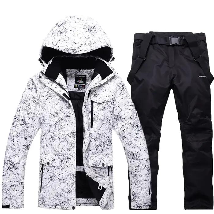 Combinaison de ski homme épaisse et chaude - Veste pantalon snowboard imperméable coupe-vent hiver