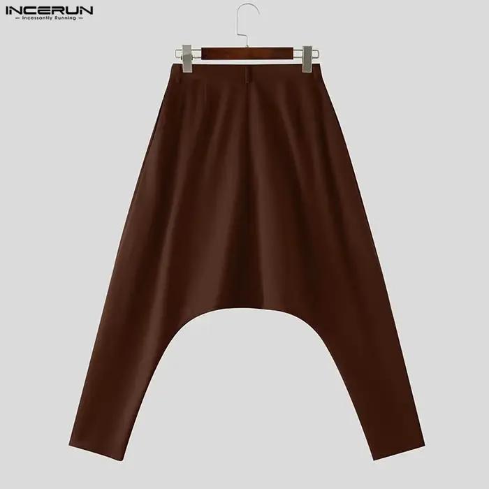 Pantalon Harem Homme INCERUN Couleur Unie Boutonné Joggers Décontracté Pantalon Ample Streetwear Hom