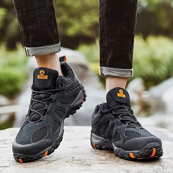 Chaussures randonnée homme HIKEUP antidérapantes - Sneakers montagne résistantes pour escalade et chasse