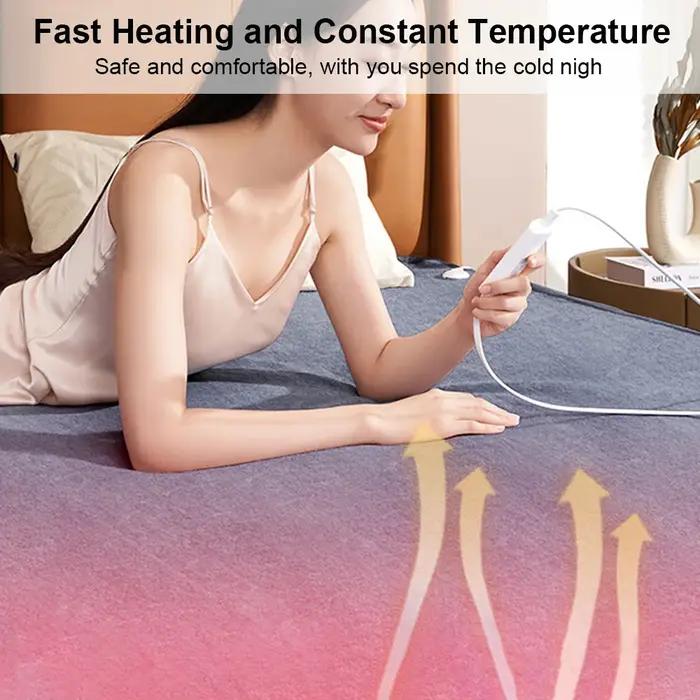 Couverture chauffante électrique avec thermostat automatique, matelas de lit, chauffe-corps double,