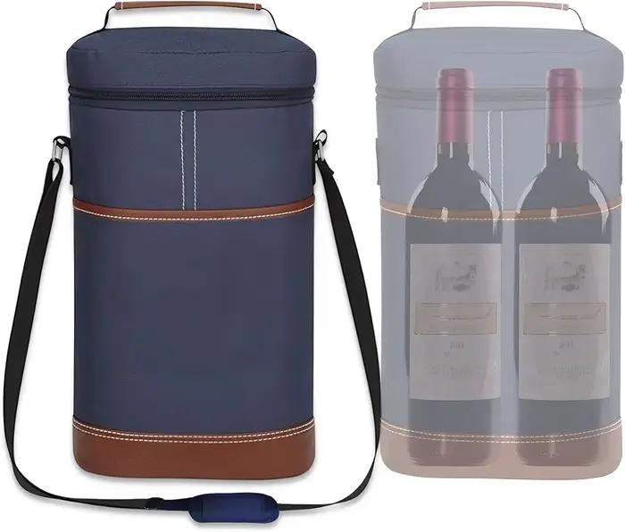 Sac isotherme pour bouteille de vin isotherme souple, bouteille thermique à 2 clics, sac d'extérieur