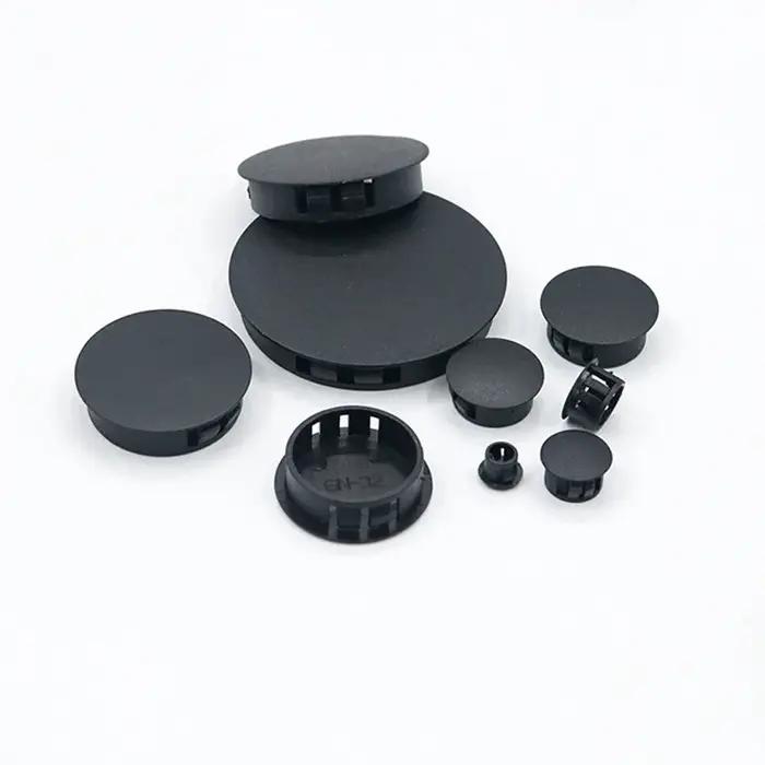 Bouchons Ronds Noirs en Plastique à Encliqueter, Couvercles pour Trous de Meubles et de Bureau, 5/5/