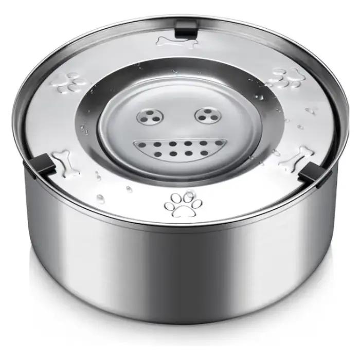 Bol flottant en acier inoxydable pour chien 1L 3L, distributeur d'eau anti-éclaboussures sans dévers