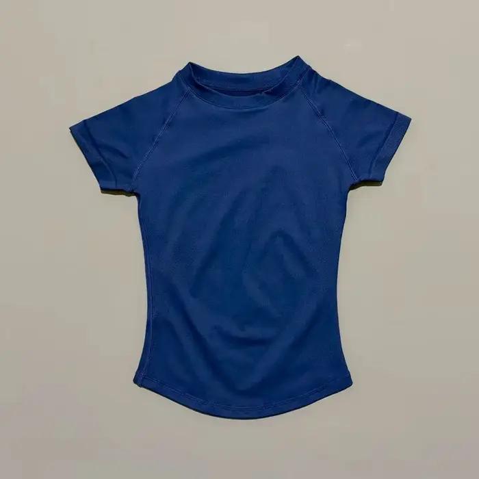 Haut de sport à manches courtes pour femme, sans couture, sculptant, pour yoga, course à pied, entra