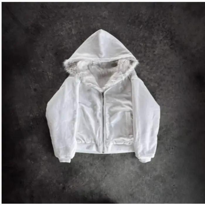 Manteau Parka surdimensionné en fausse fourrure pour homme, épais et chaud, noir, réversible, avec c