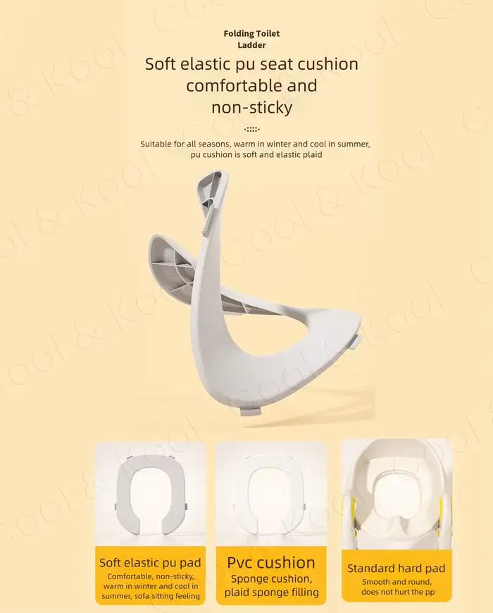Siège d'apprentissage de la propreté 2-en-1 tout-en-un, marchepied de toilette pliable pour tout-pet